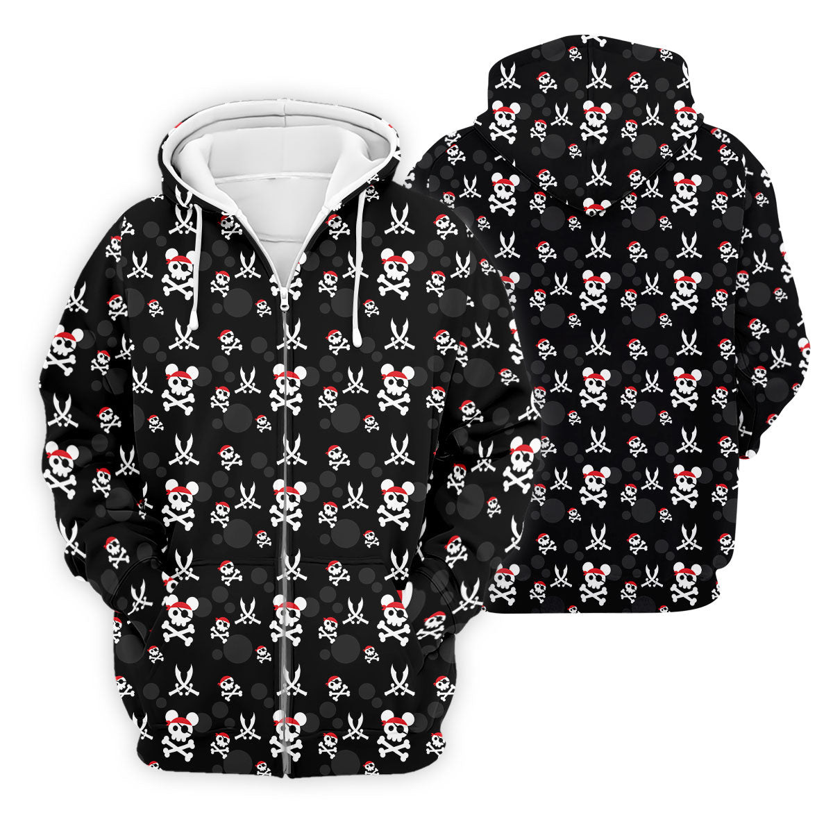 Pirate Skull Mouse Halloween Golf Polo Shirt, Horror Character Shirt, Mens Golf Polo