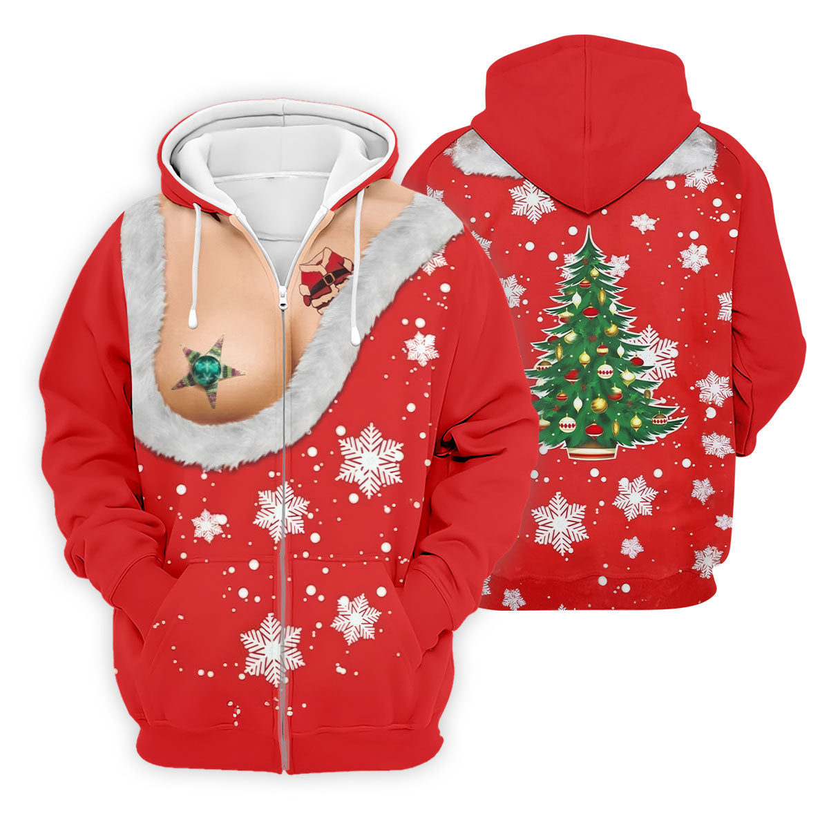 Funny Santa Costume Snowflake Christmas Golf Shirt, Men's Golf Shirt, Printed Golf Shirts
