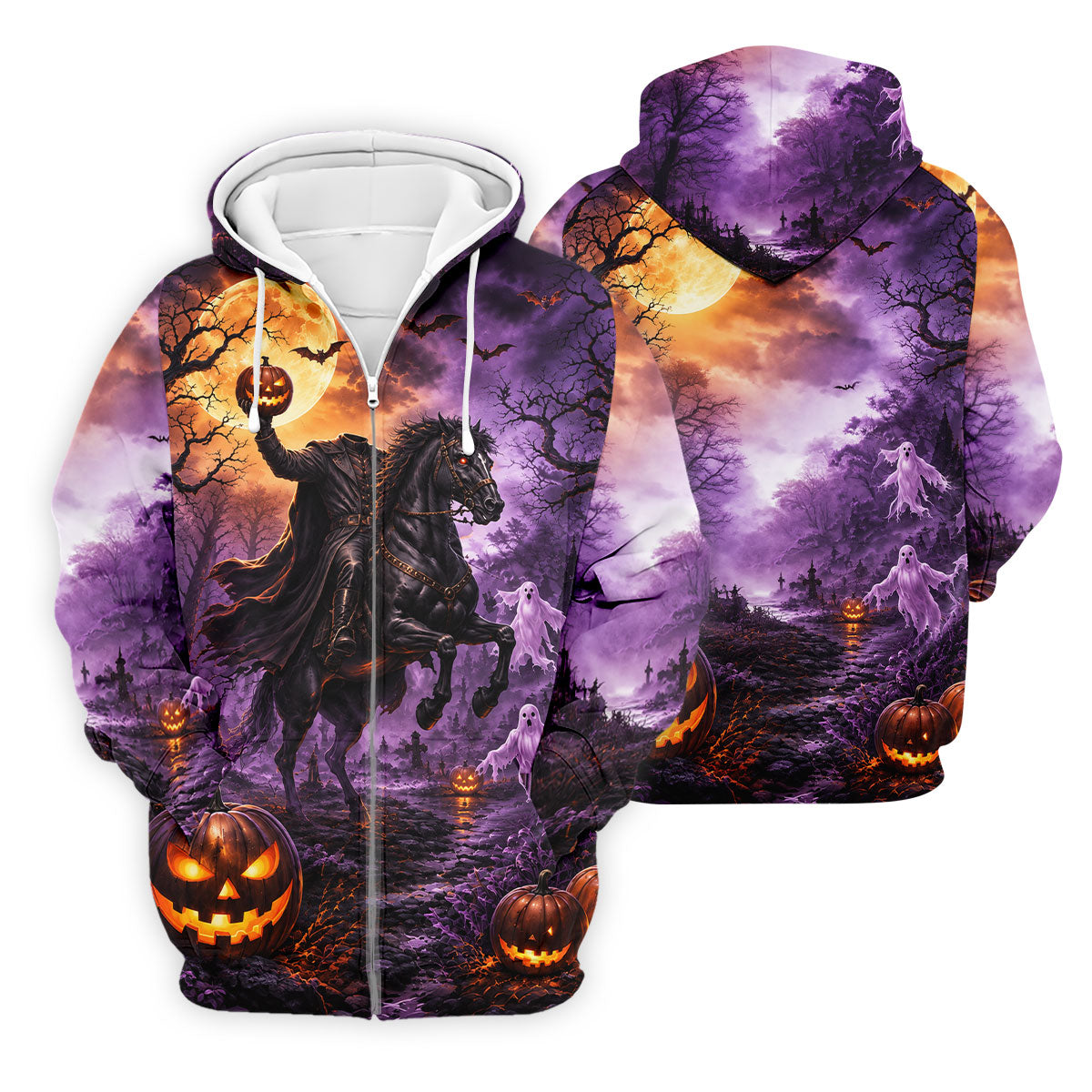 Halloween Headless Rider Horror Character Polo Shirt, Polo Shirts For Men, Mens Golf Polo