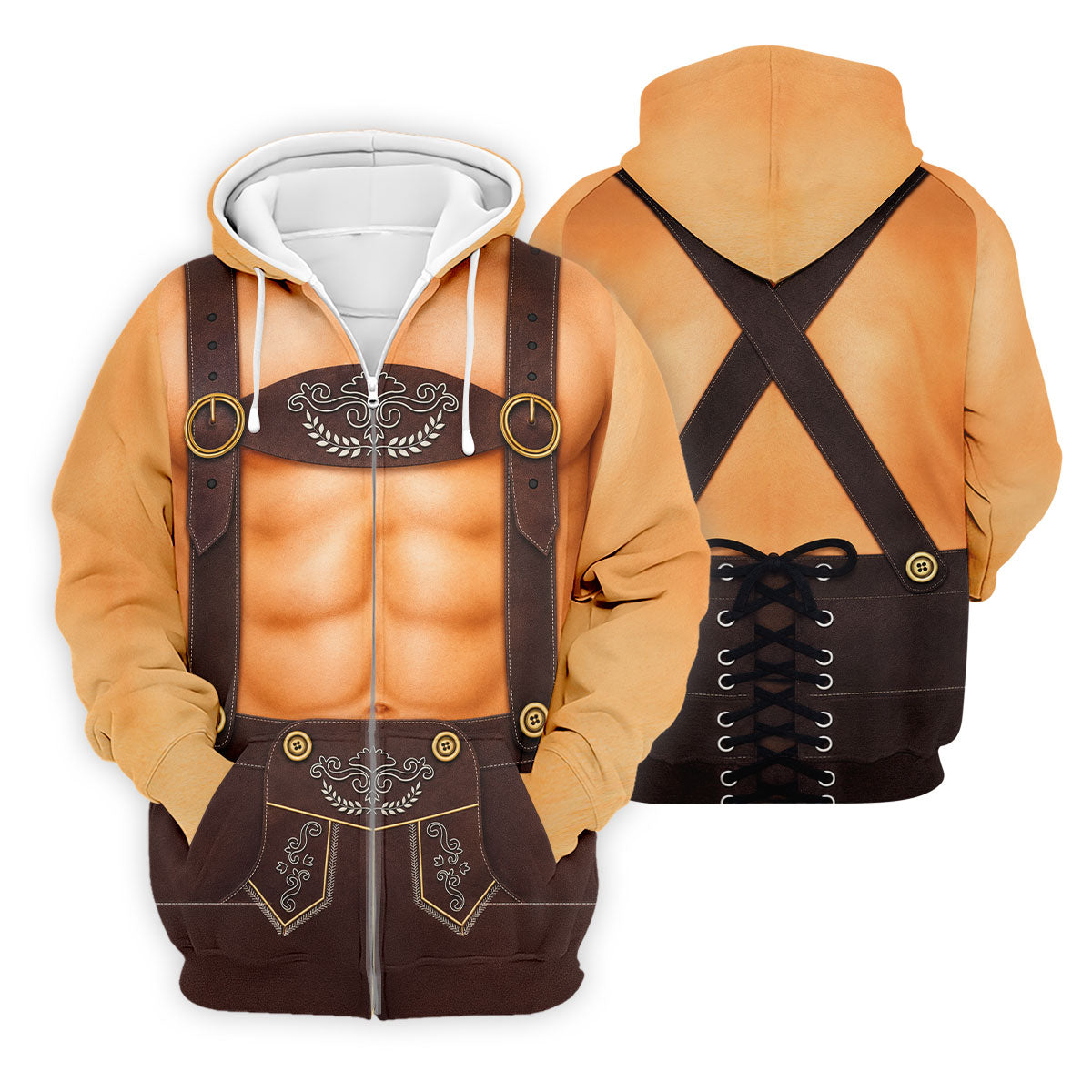 Funny Lederhosen Oktoberfest Costume Polo Shirt, Mens Golf Shirts, Golf Apparel For Men