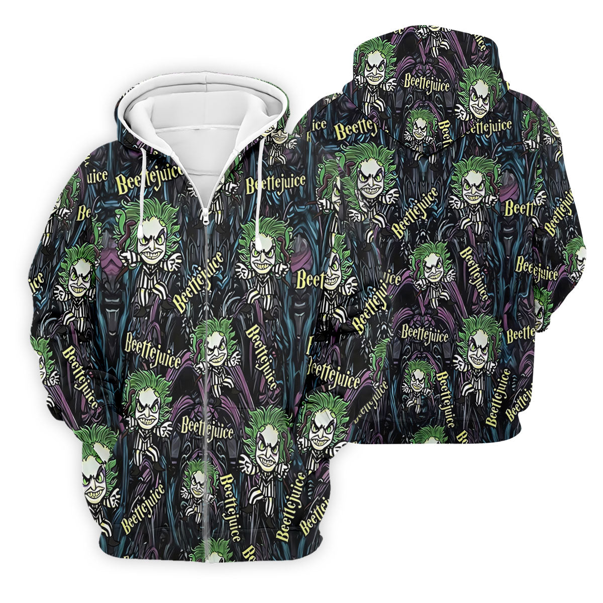 Halloween Horror Character Cartoon Hawaiian Golf Shirt, Men's Golf Shirt, Printed Golf Polo Shirt