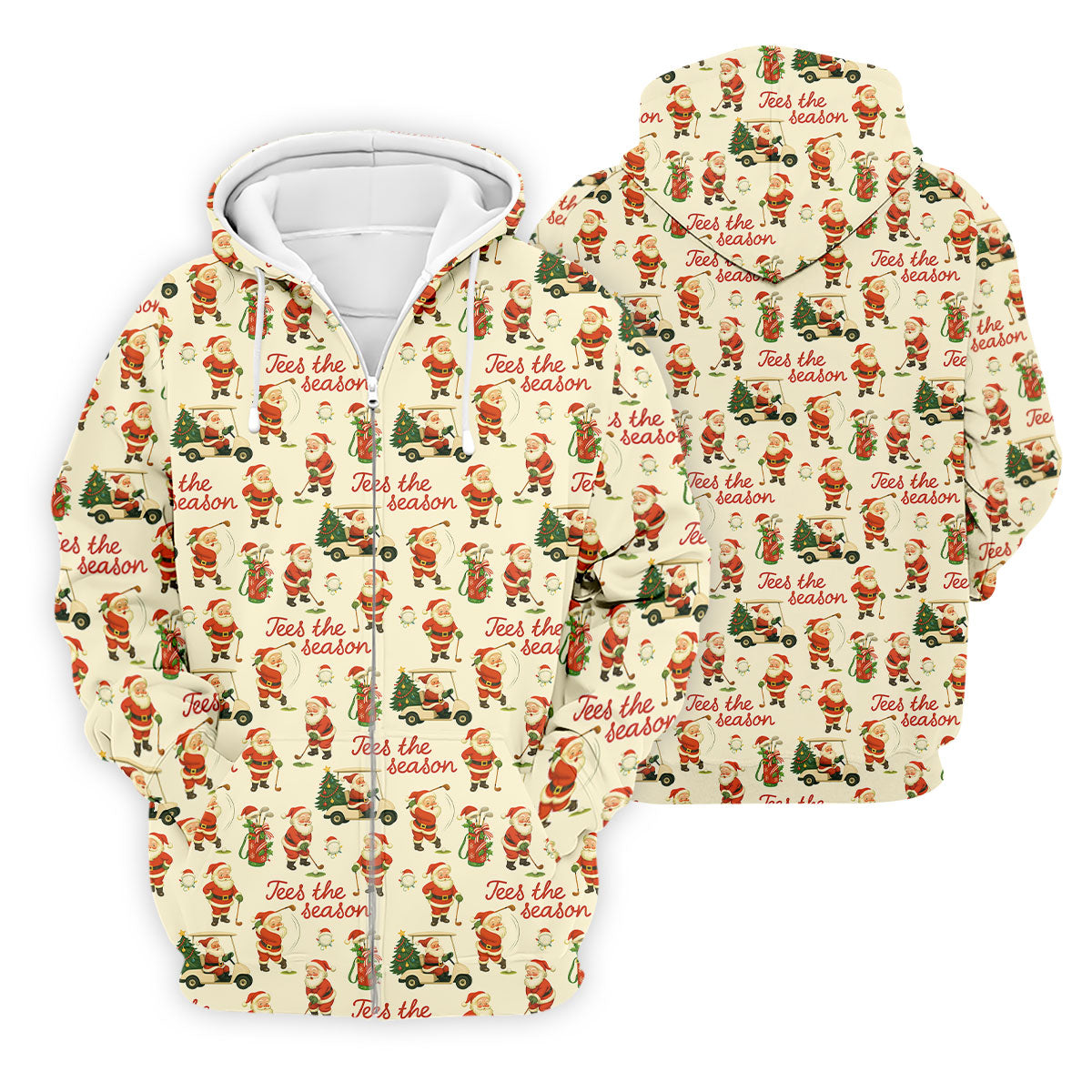 Tees The Season Funny Santa Claus Golf Tops For Men, Christmas Golf Shirt, Polo Shirts For Men, Golf Gift For Men