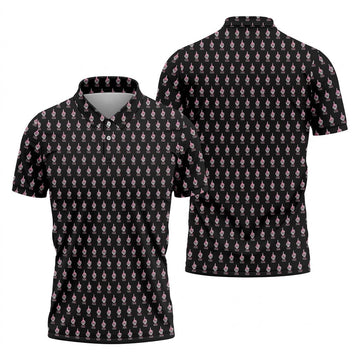 Funny Middle Finger Black Men's Golf Shirt, Fun Golf Shirts For Men, Breast Cancer Support Shirt