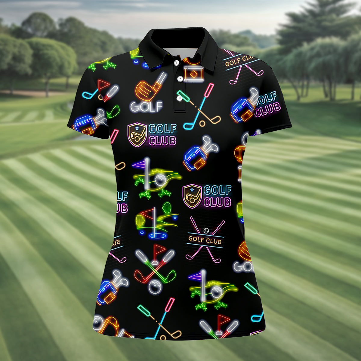Neon Golf Clubs Womens Golf Polo ShirtLadies Golf Shirts, Womens Golf Wear