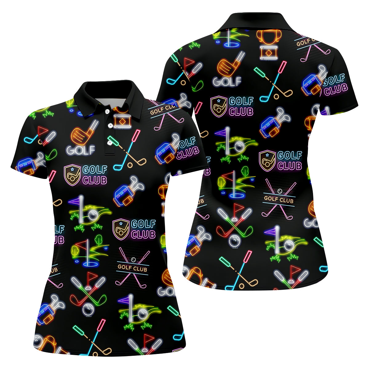 Neon Golf Clubs Womens Golf Polo ShirtLadies Golf Shirts, Womens Golf Wear