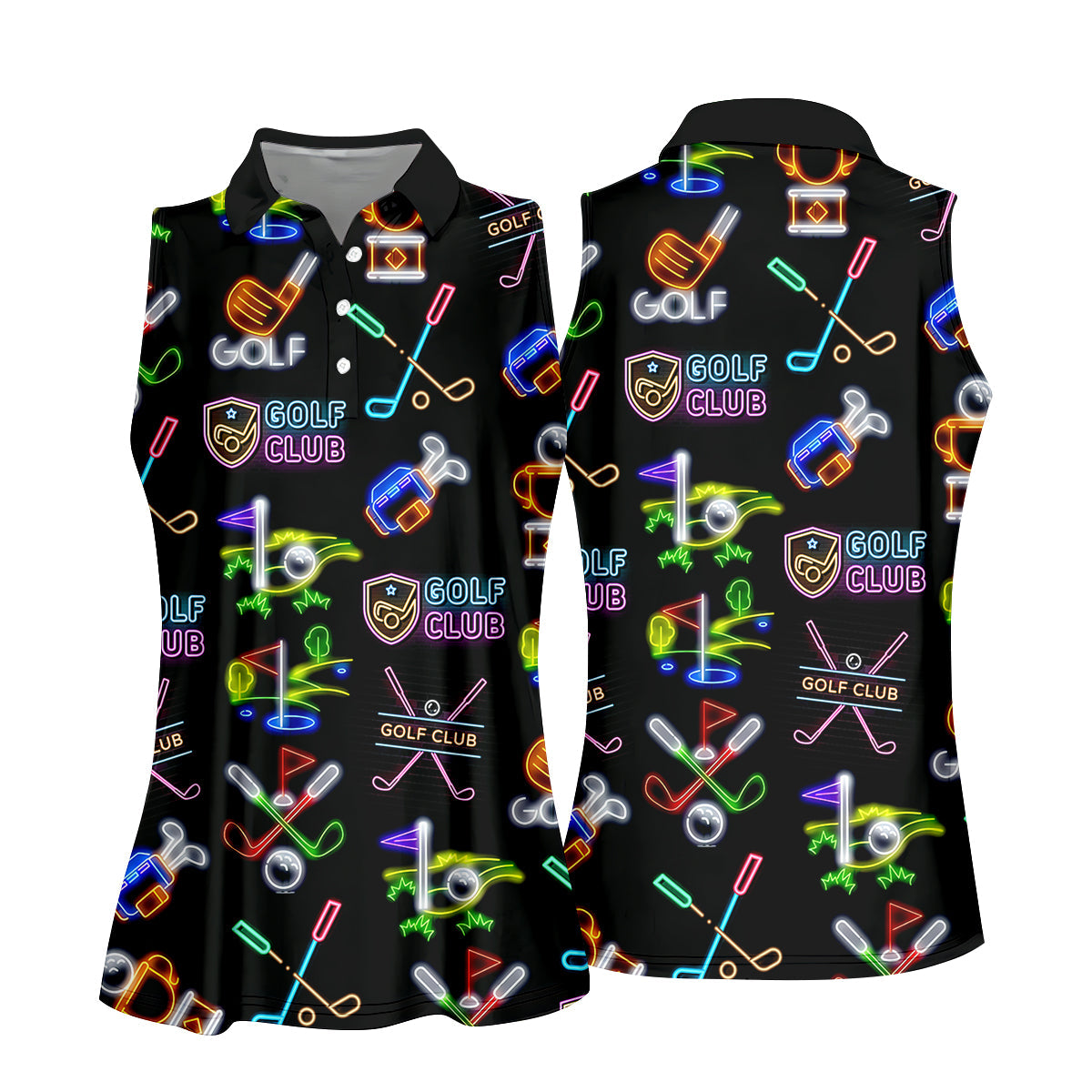 Neon Golf Clubs Womens Golf Polo ShirtLadies Golf Shirts, Womens Golf Wear