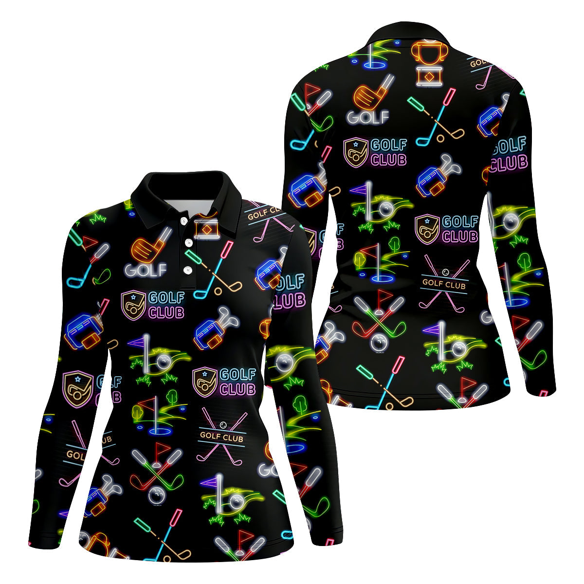 Neon Golf Clubs Womens Golf Polo ShirtLadies Golf Shirts, Womens Golf Wear
