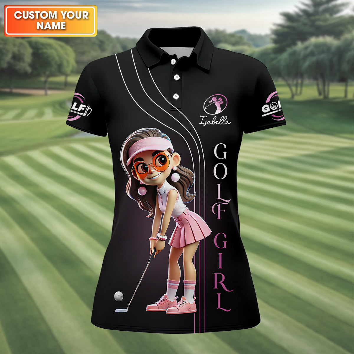 Are You Looking At My Putt Custom Funny Womens Golf Polo ShirtLadies Golf Polos Gifts