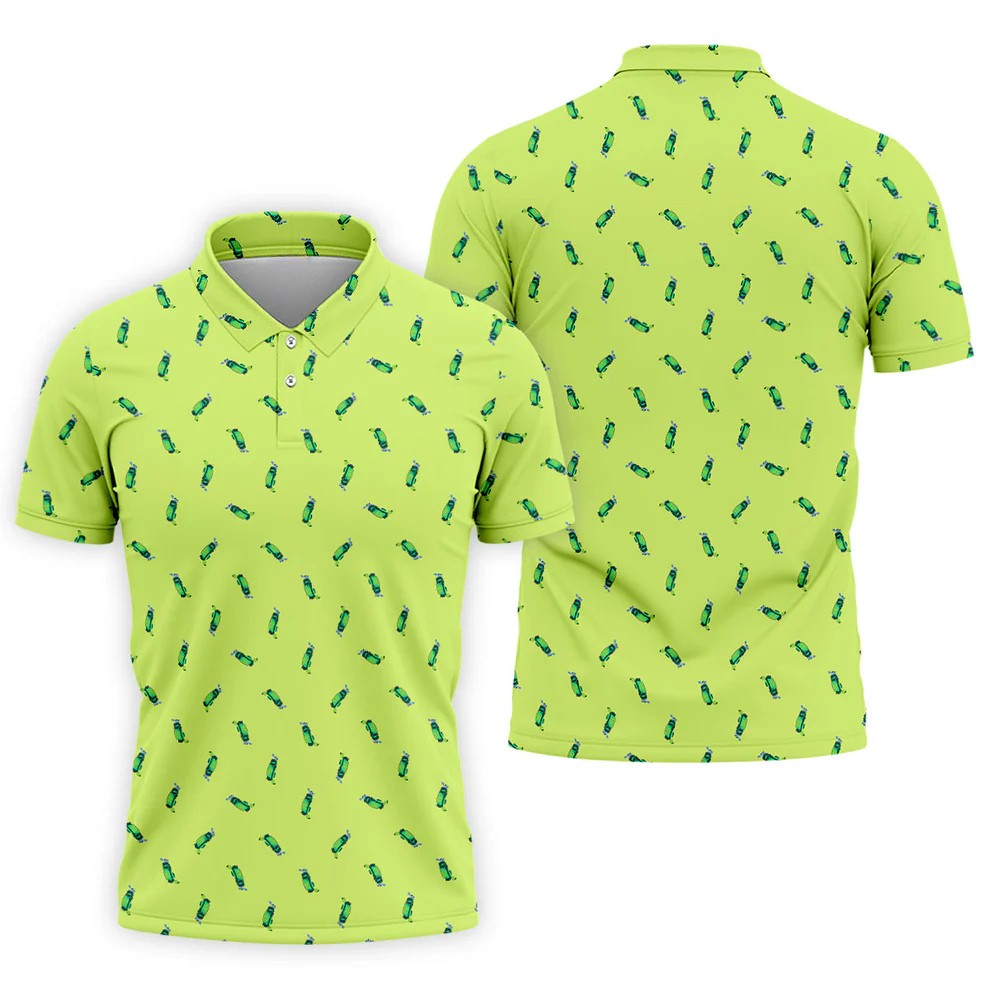 The Best Dad By Par Doodle Pattern Father's Day Golf Shirt, Golf Gift For Dad