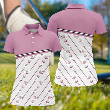 Pink Womens Golf Polo ShirtGolfing Apparel, Womens Golf Gifts