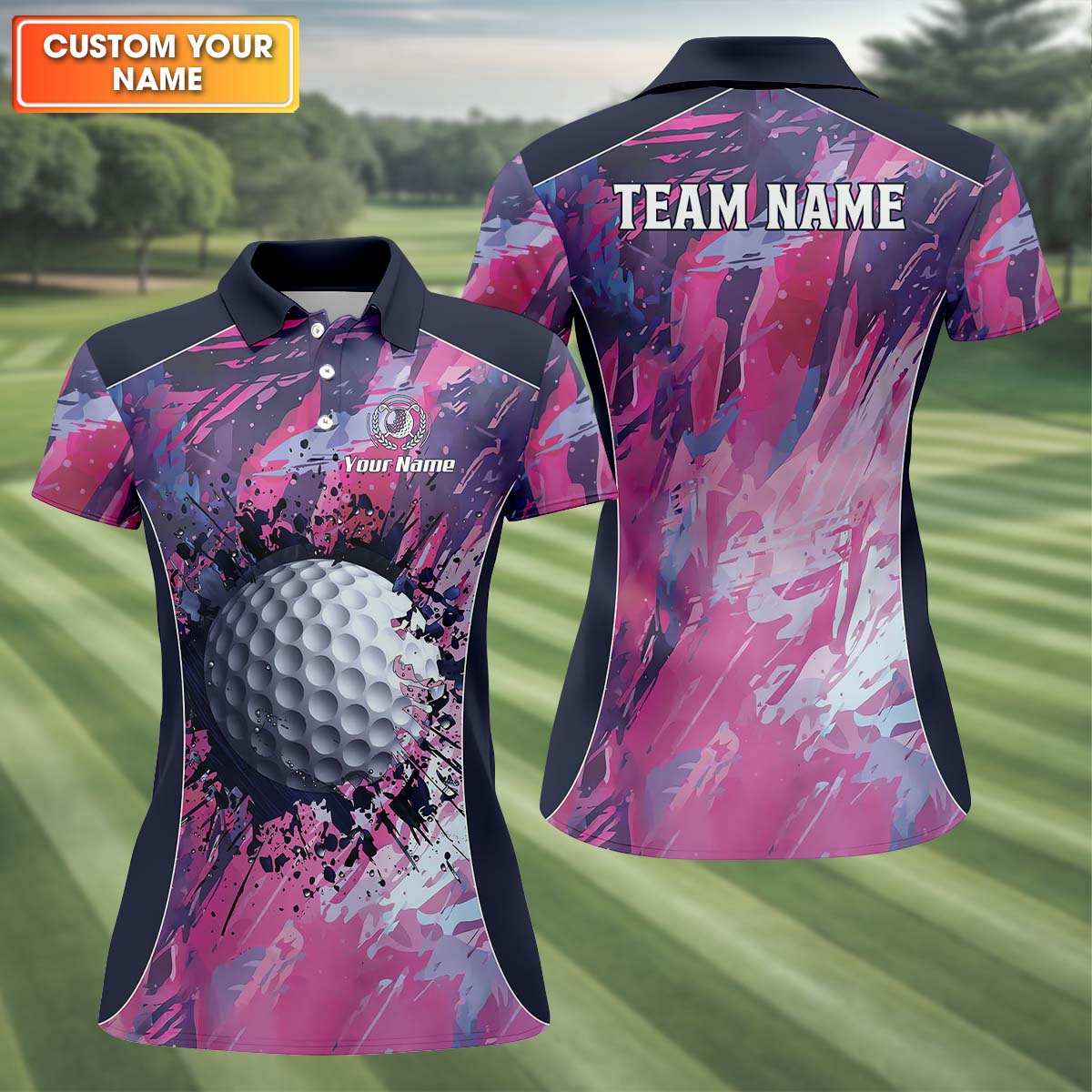 Colorful Golf Ball Custom Women Golf Polo ShirtGolfing Apparel, Women Golf Gifts