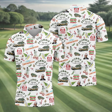 Tree Farm Christmas Golf Shirt, White Polo Shirt ??ns, Fun Golf Shirts For Men, Golf Gift For Men