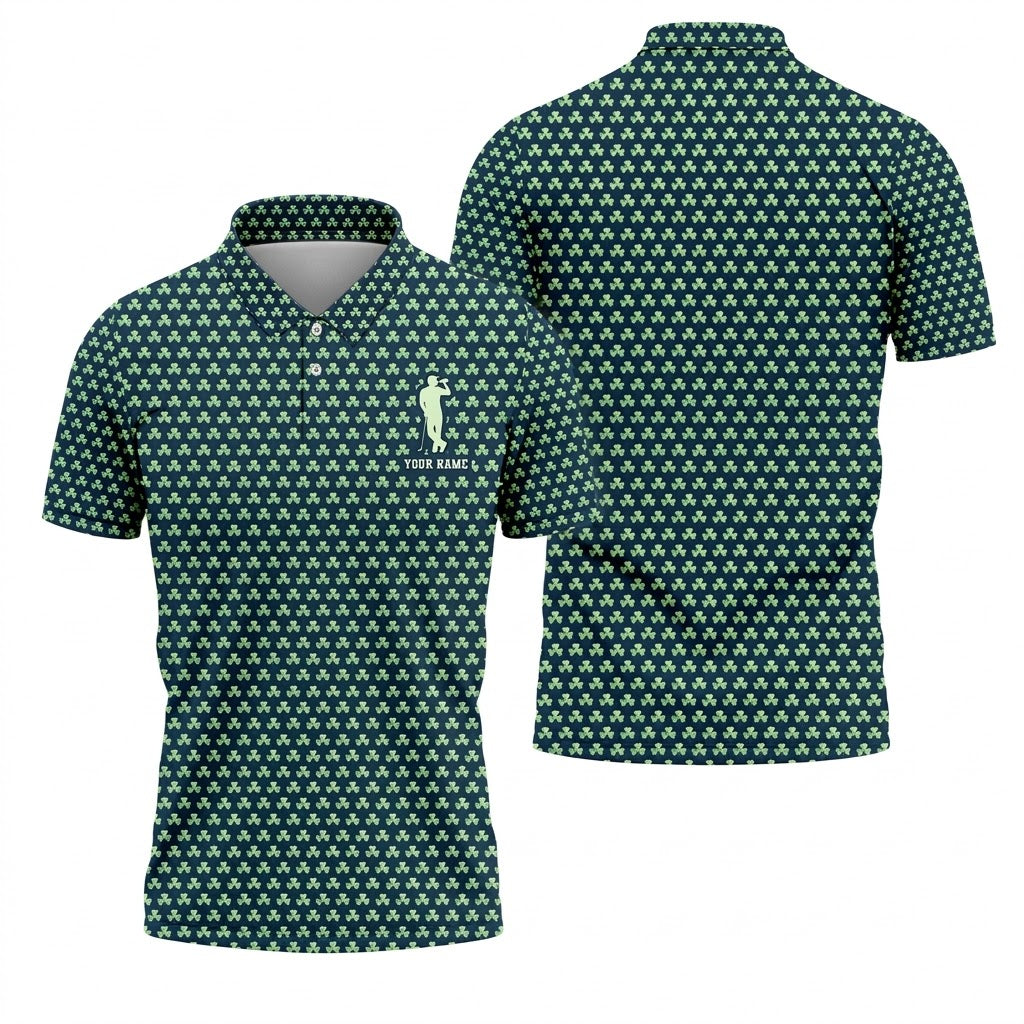 St Patrick's Day Shamrock Golf And Beer Green Golf Shirt, Polo ShirtFor Men, Golf Shirts For Men