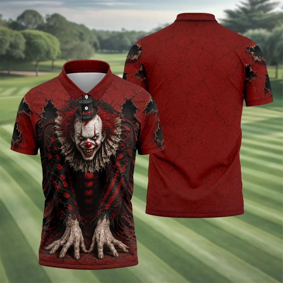 Top Hat Horror Character Halloween Golf Shirt, Golf Shirts For Men, Mens Golf Polo