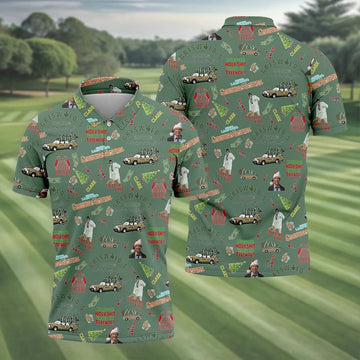 Tree Farm Moss Green Christmas Golf Shirt, Men's Funny Golf Shirts, Polo Shirts For Men