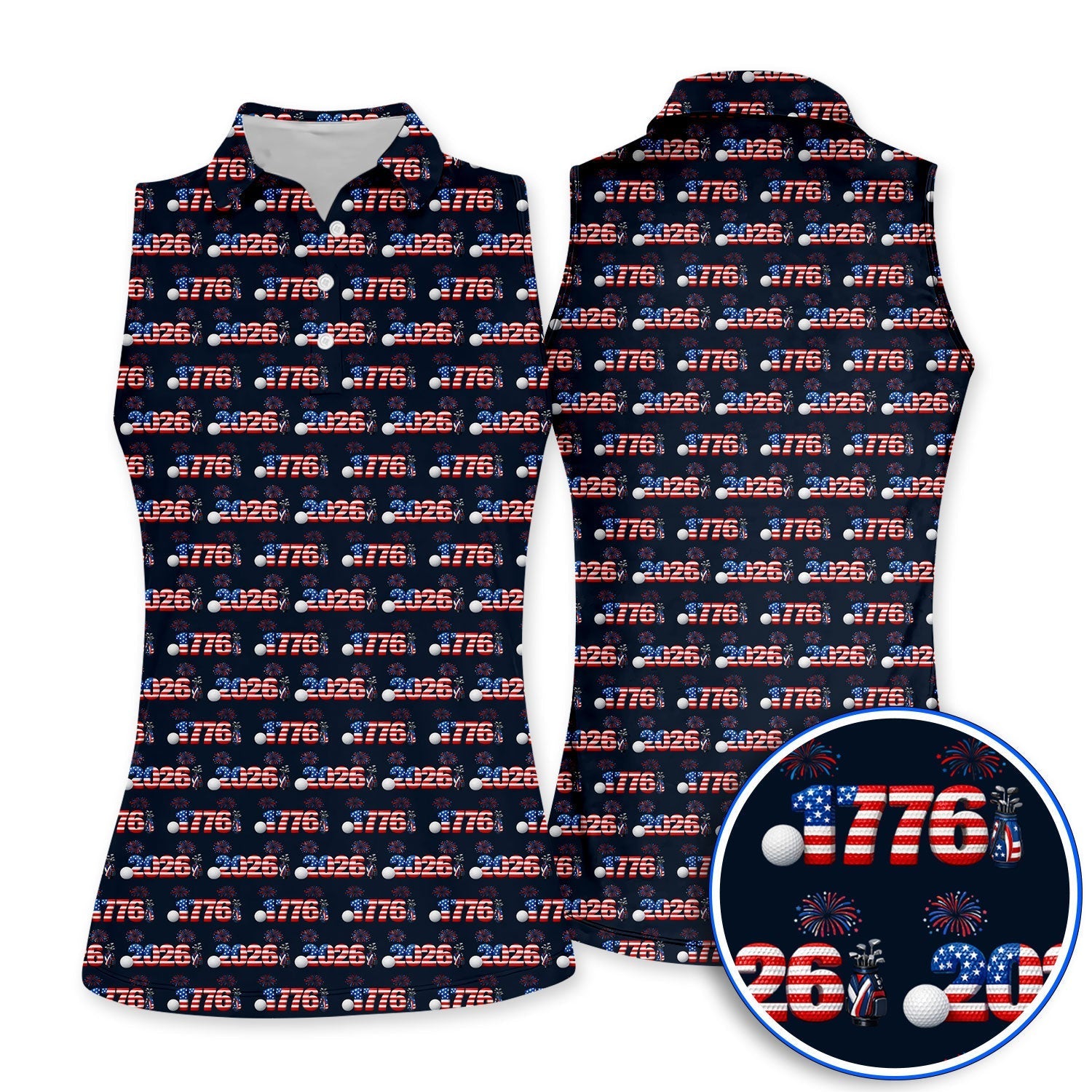 America 250th Anniversary Pattern Golf Polos, Patriotic Independence Day Golf Shirt, Men Golf Gift