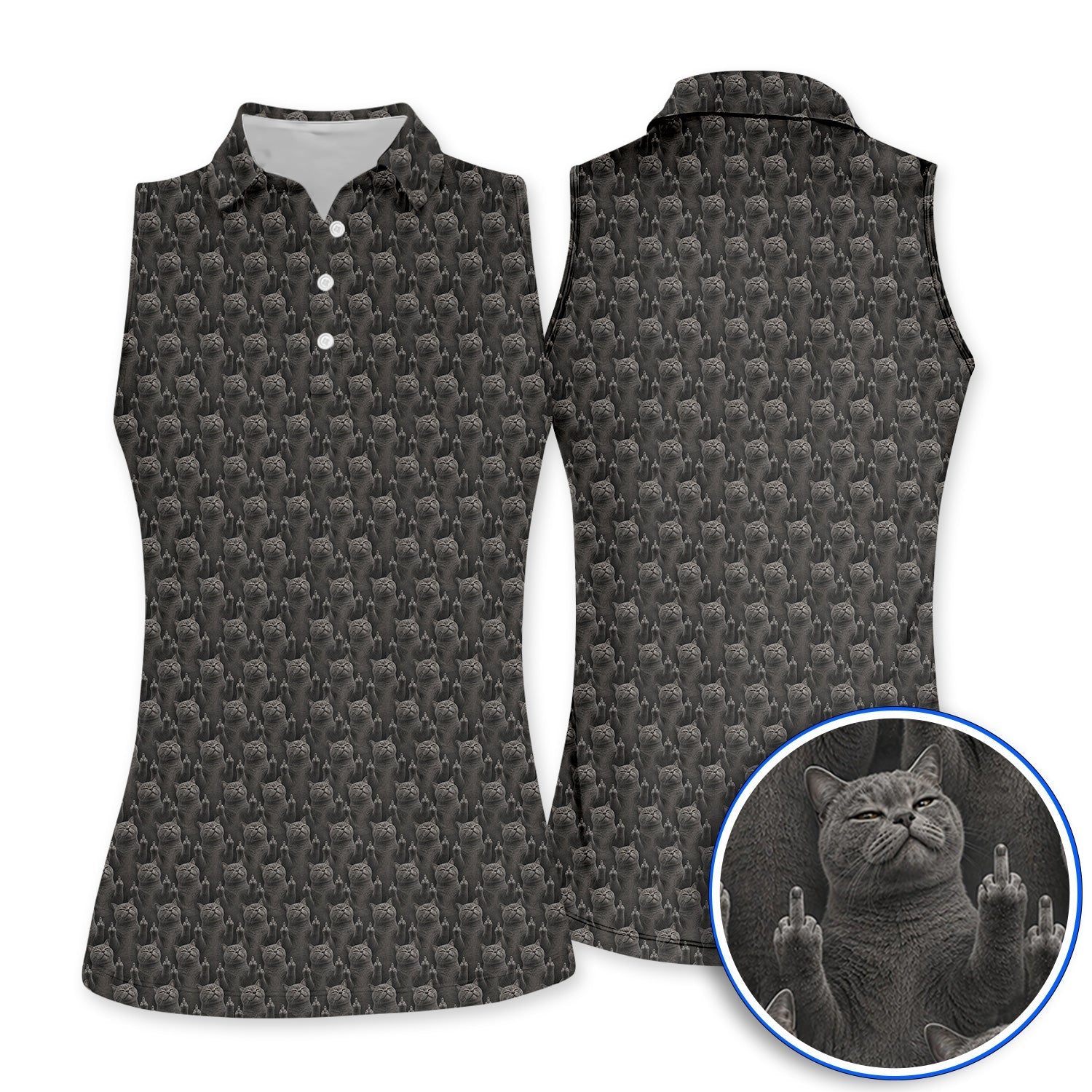 Cat Pattern Golf Polos, Funny Cats Golf Shirt, Cat Lover Golf Shirts