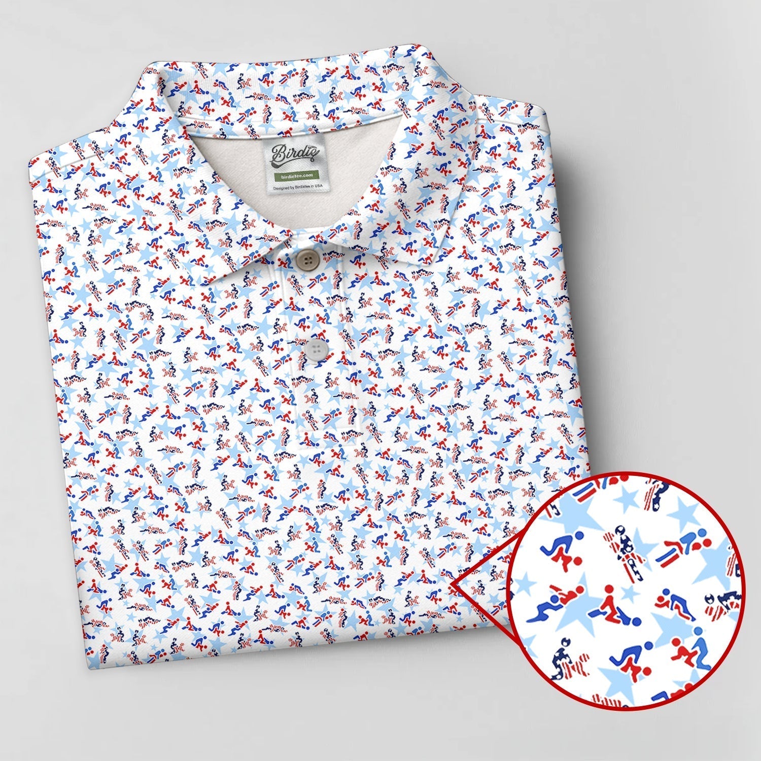 Funny Stick Figure Naughty Couple Red White Blue Ladies Golf Tops, 250th Anniversary Golf Shirt For Women