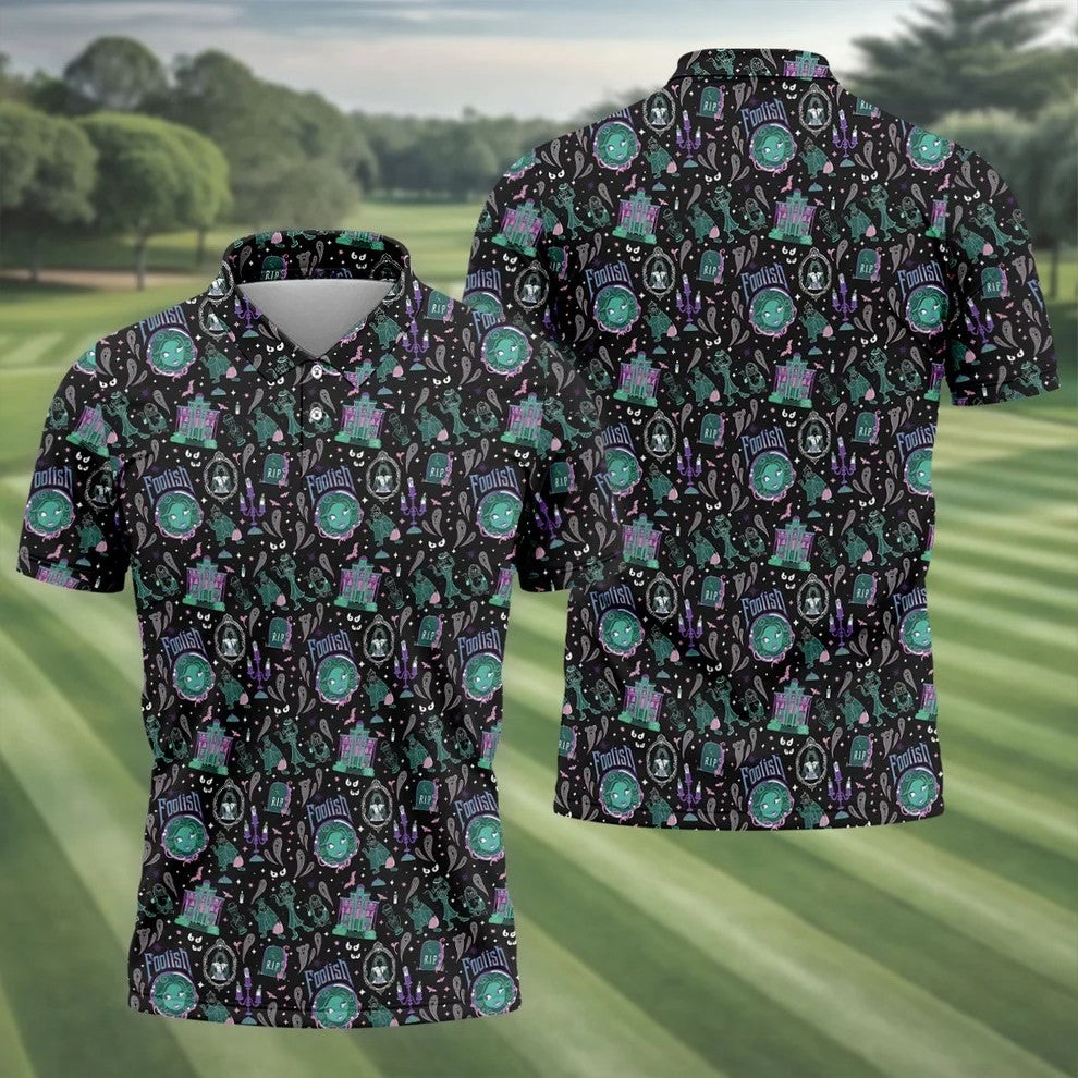 Foolish Horror Character Halloween Polo Shirt, Mens Golf Apparel, Golf Shirts For Men