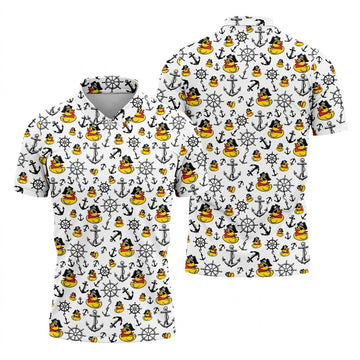 Pirate Rubber Ducks Funny Golf Shirt, Cute Golf Outfit, Golf Tops For Men, Golf Shirts For Men