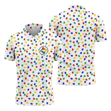 Awareness Understanding Acceptance Autism Puzzle Men's Polo ShirtAutism Awareness Shirt, Golf Shirts For Men