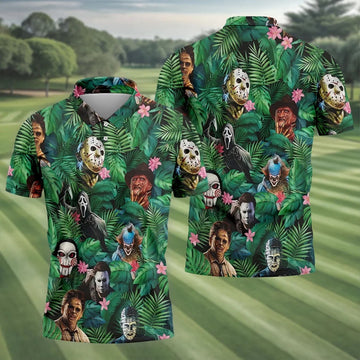Hidden Horror Villains Jungle Hawaiian Golf Shirt, Hawaiian Golf Shirt, Golf Polo Shirts For Men