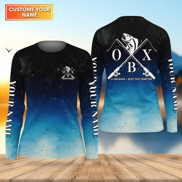 JJ Maybank Deep Sea Charters Outer Banks Fishing UPF Shirts, Fishing Movie Fishing Shirt For Women