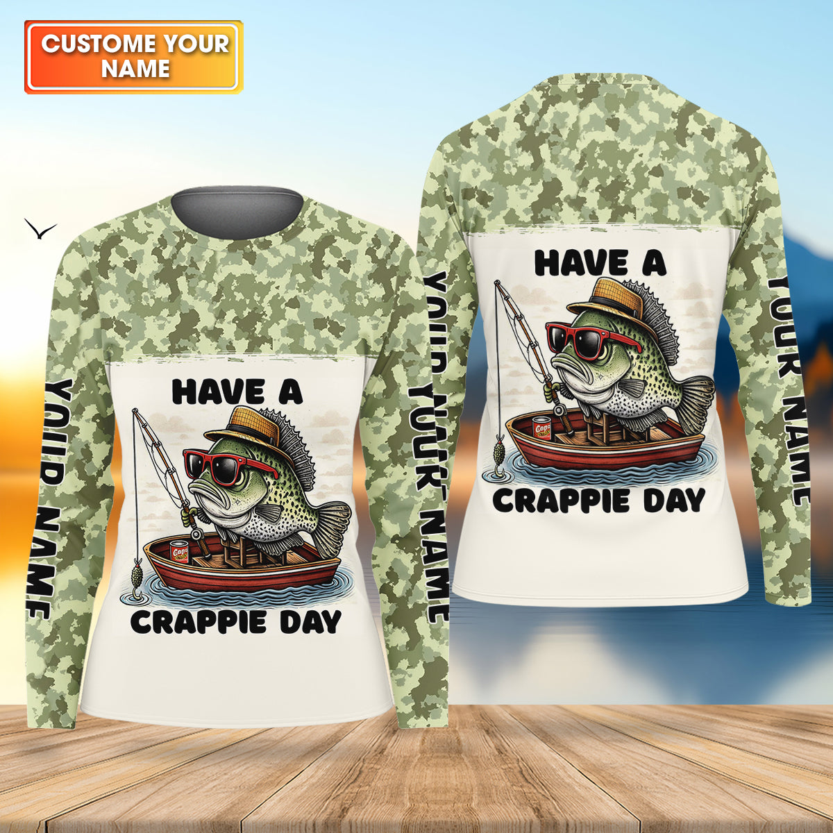 Have A Crappie Day Camo Fishing Shirt, Female Fishing Shirts, Fishing Shirt For Women