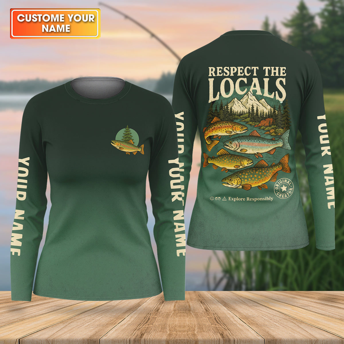 Respect The Locals Fishing UPF Shirts, Female Fishing Shirts, Fishing Shirt For Women