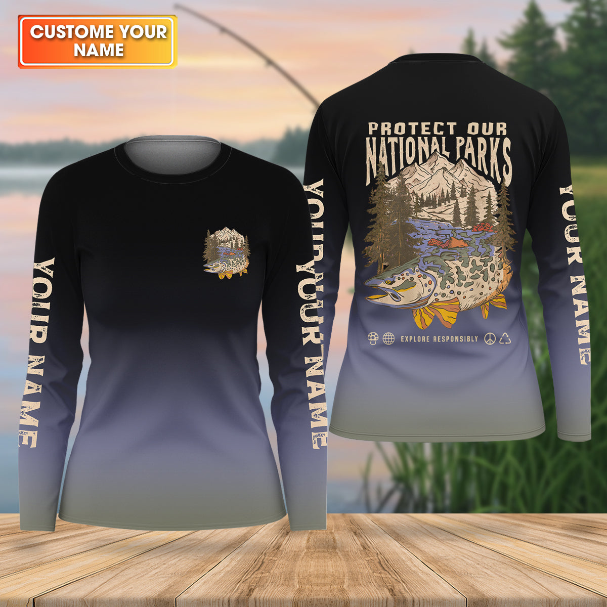Protect Our National Parks Fishing UPF Shirts, Female Fishing Shirts, Fishing Shirt For Women