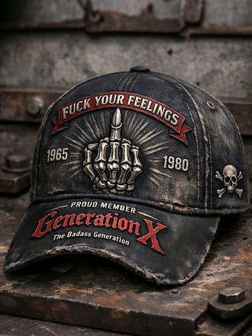 Old Fckers Club Generation X Printed Casual Unisex Cap, Lifetime Member Printed Hat, Classic Cap