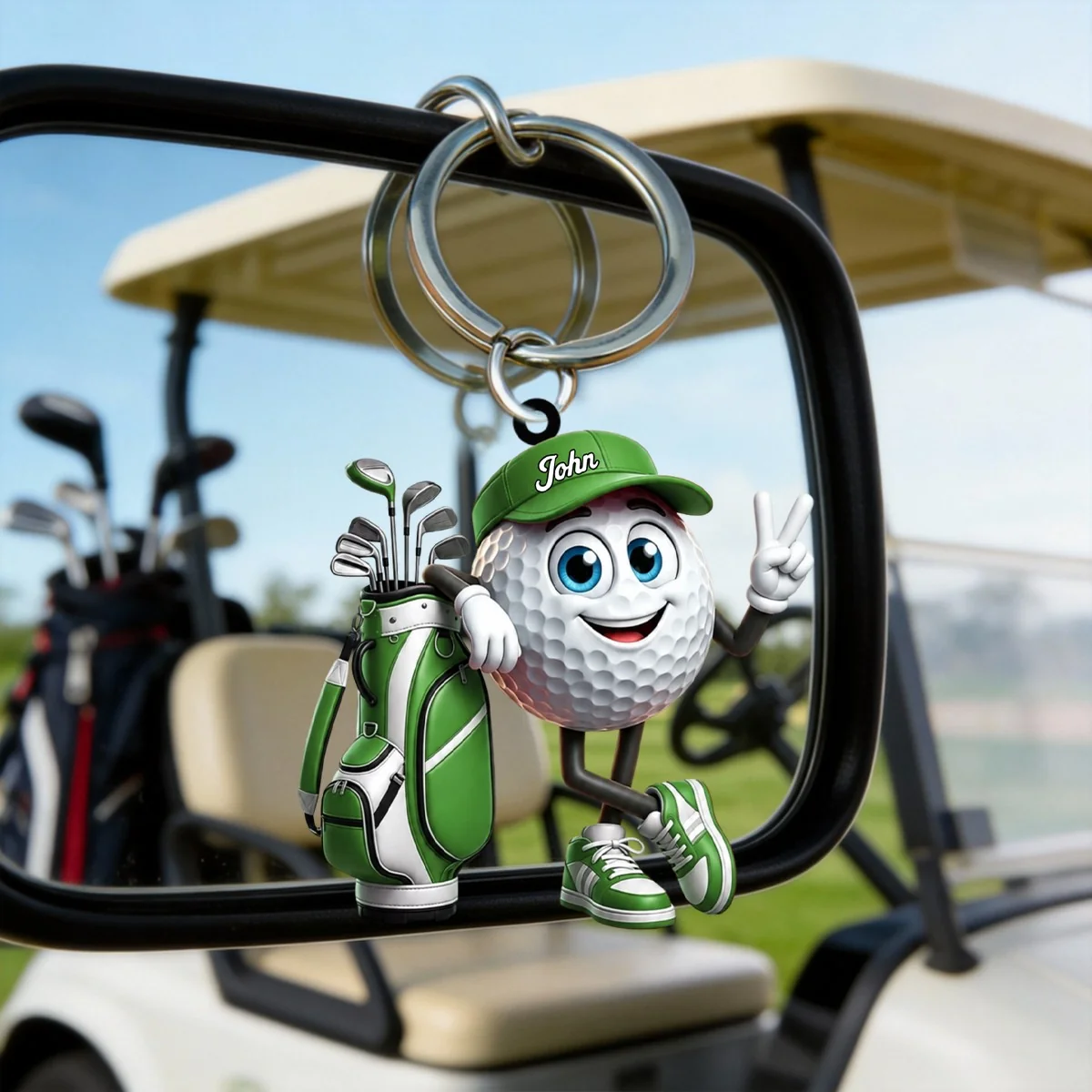 Cute Golf Ball Acrylic Ornaments, Golf Christmas Ornaments, Christmas Golf Gift, Custom Golfer Gift