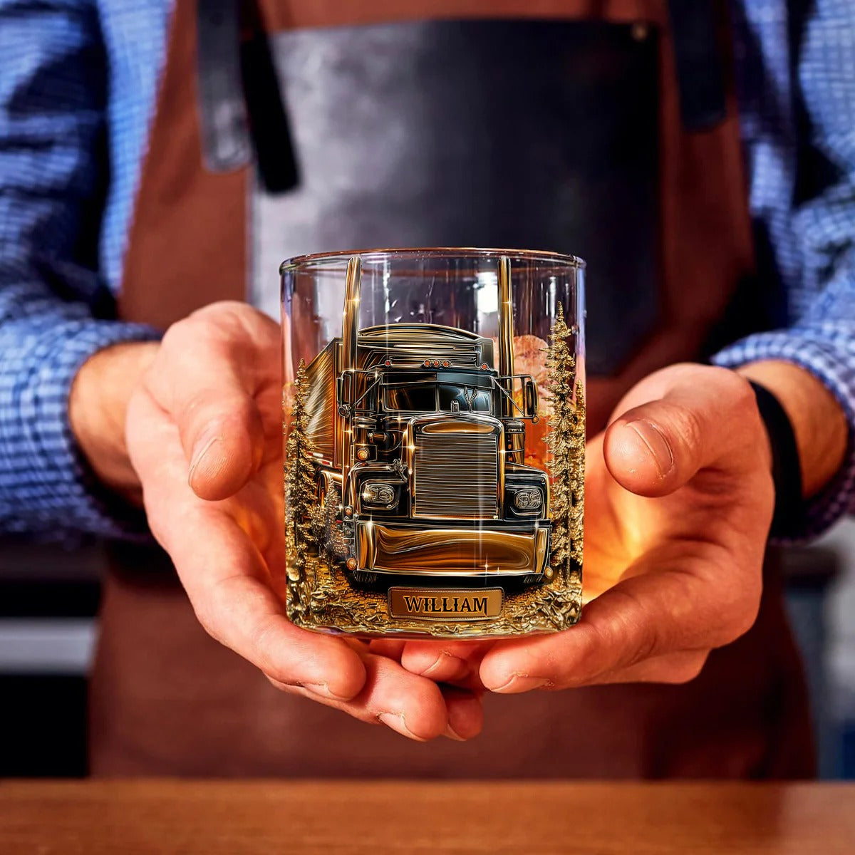Best Truck Driver - Personalized Trucker Whiskey Glass, Luxury Whiskey Glass, Truck Driver Gift