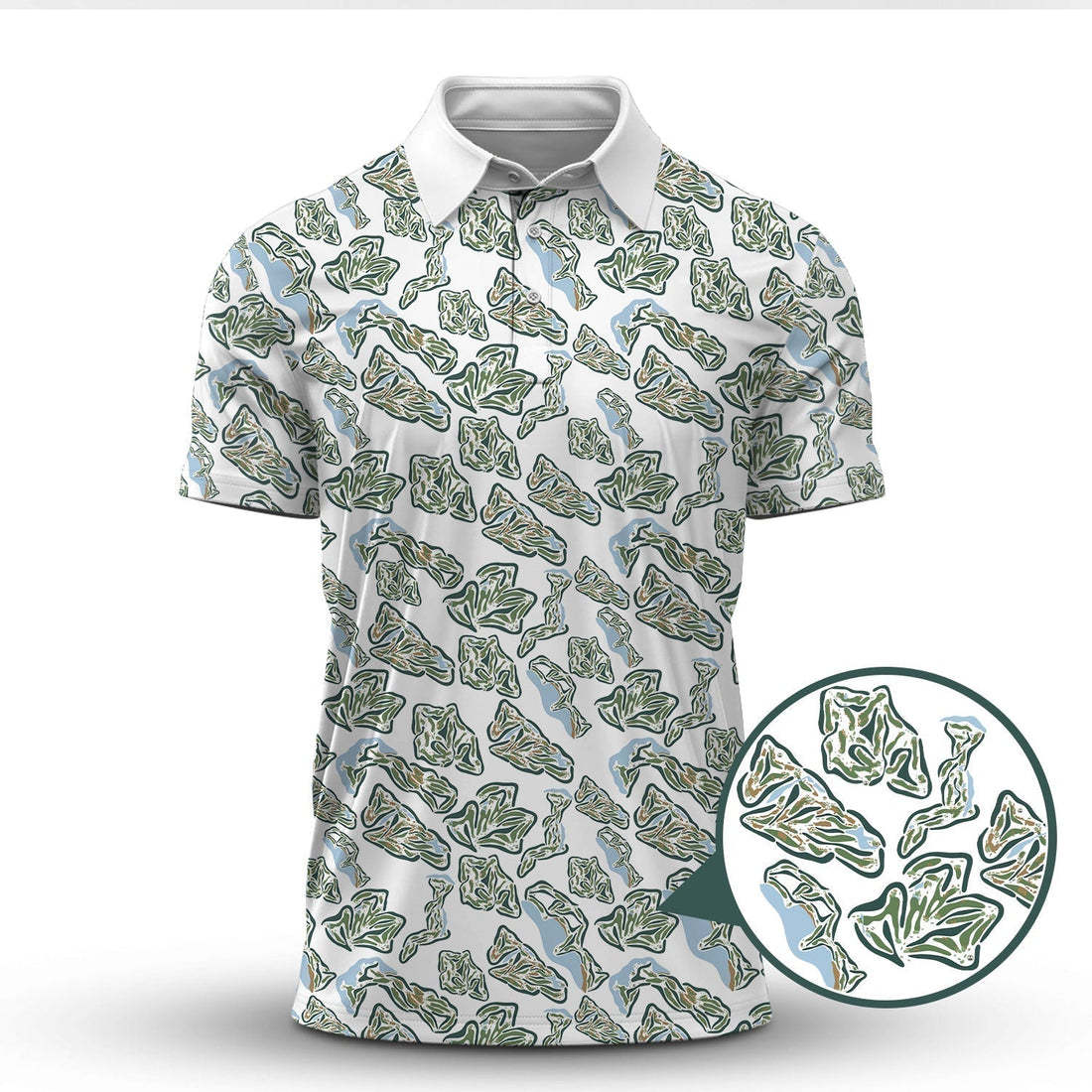 Men’s Camo Golf Shirt, Camo Golf Polos, Golf Gift For Golfers, Pattern Crazy Golf Shirts
