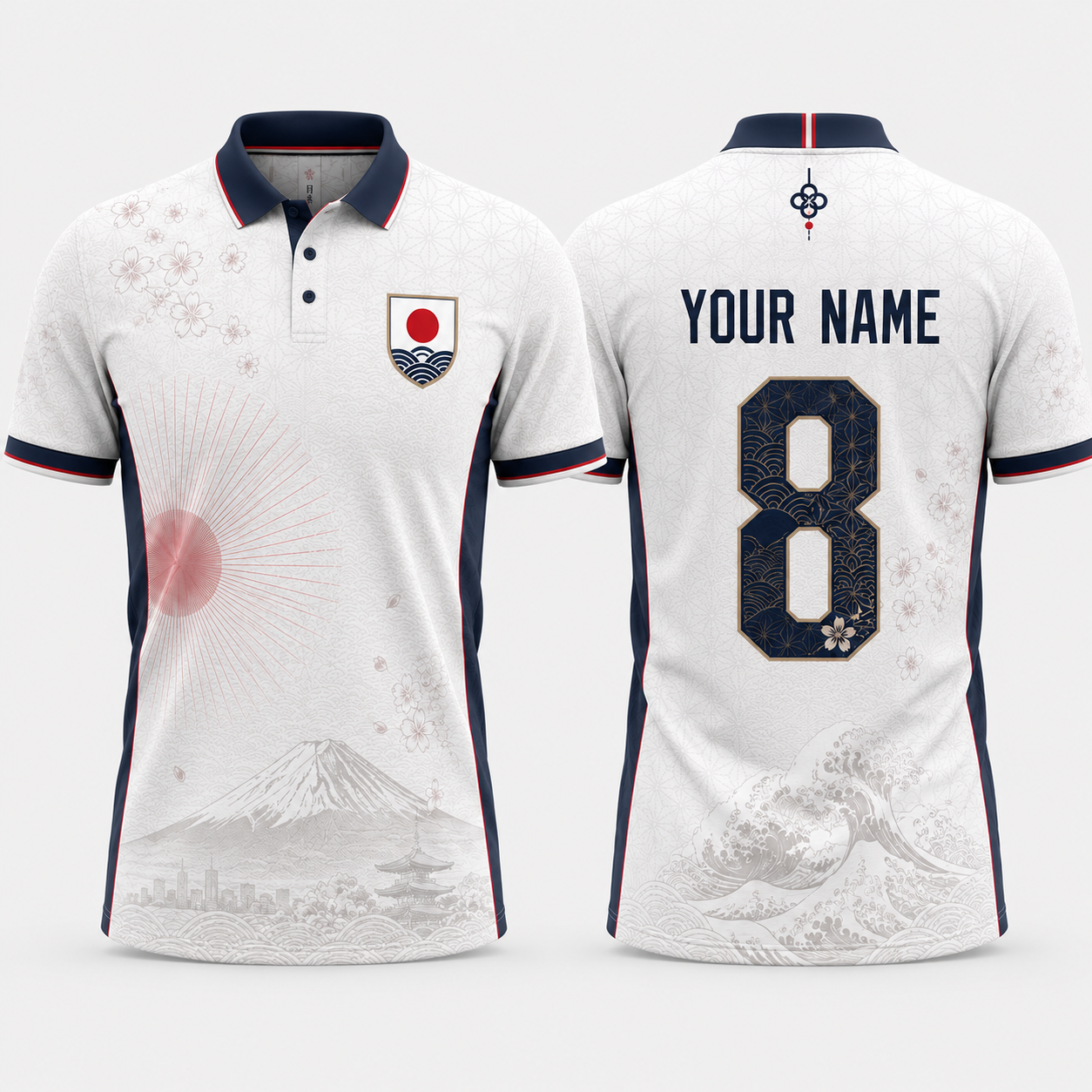 Japan Team Fooball Shirt, Japanesse Symbol V-Neck For Men Football Lover, Soccer Fan Football Gifts