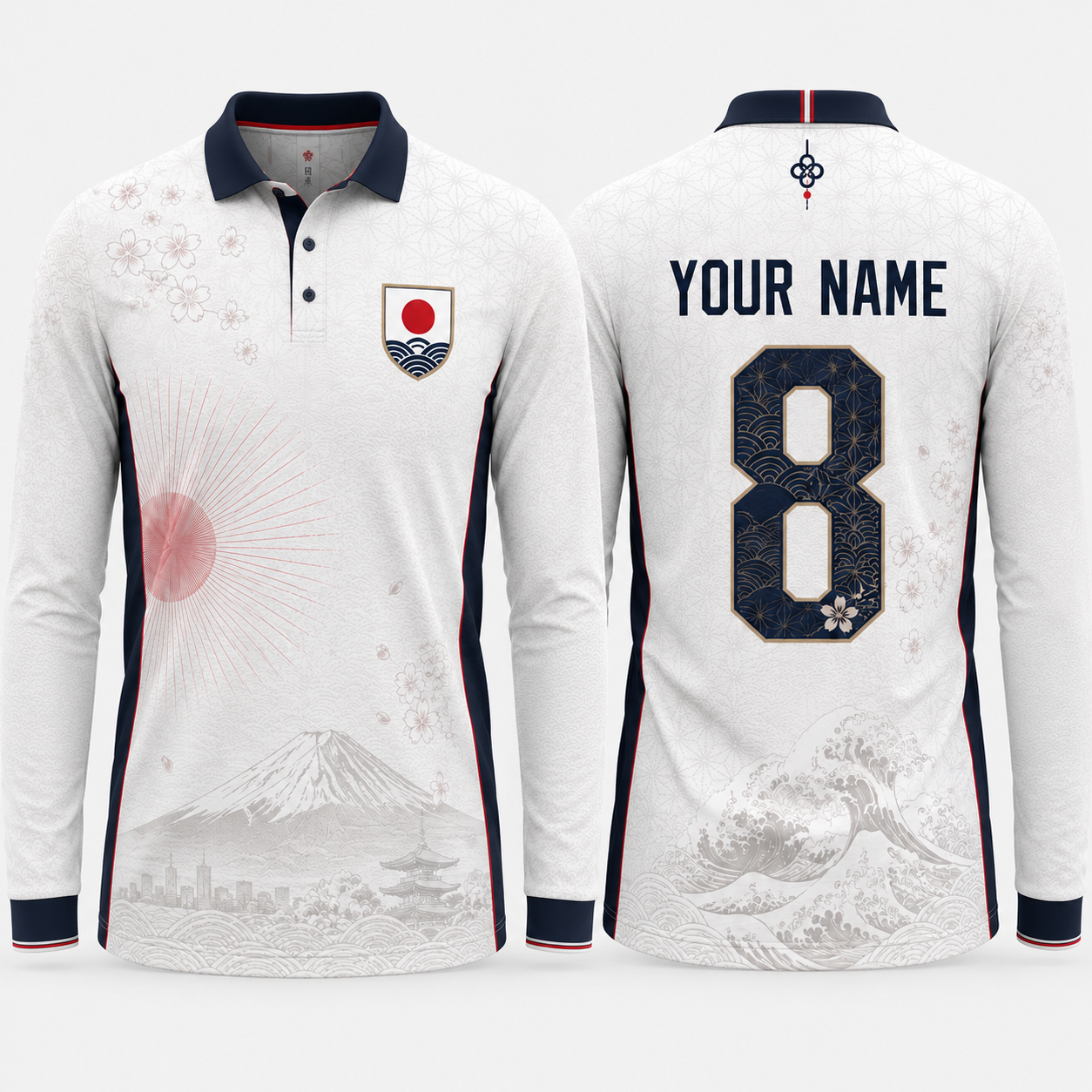Japan Team Fooball Shirt, Japanesse Symbol V-Neck For Men Football Lover, Soccer Fan Father's Day Presents