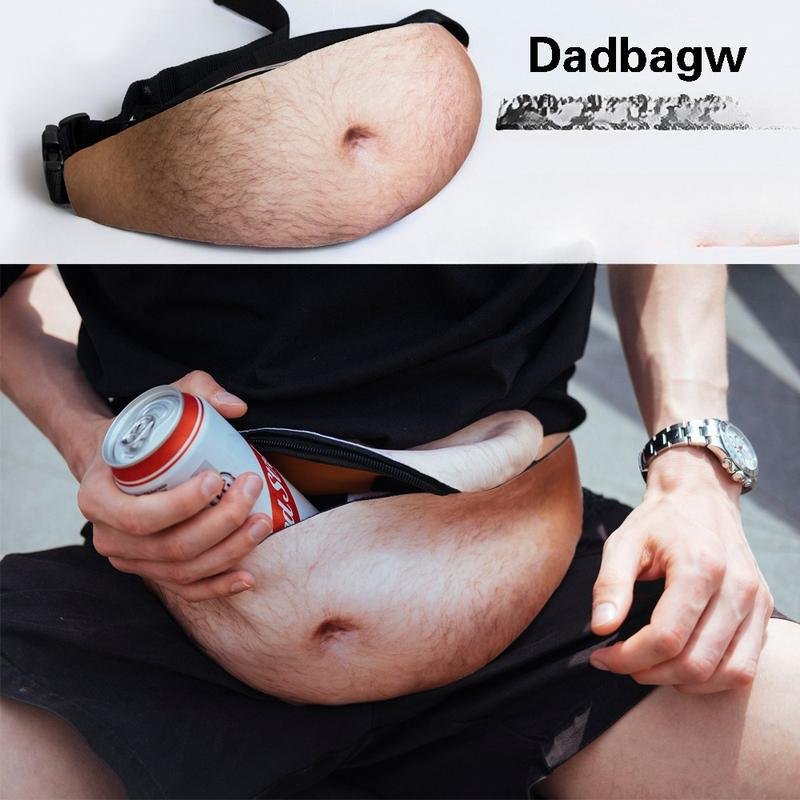 Realistic Fake Belly Fanny Pack, Funny Waist Bag, Novelty Gag Gift for Men and Women