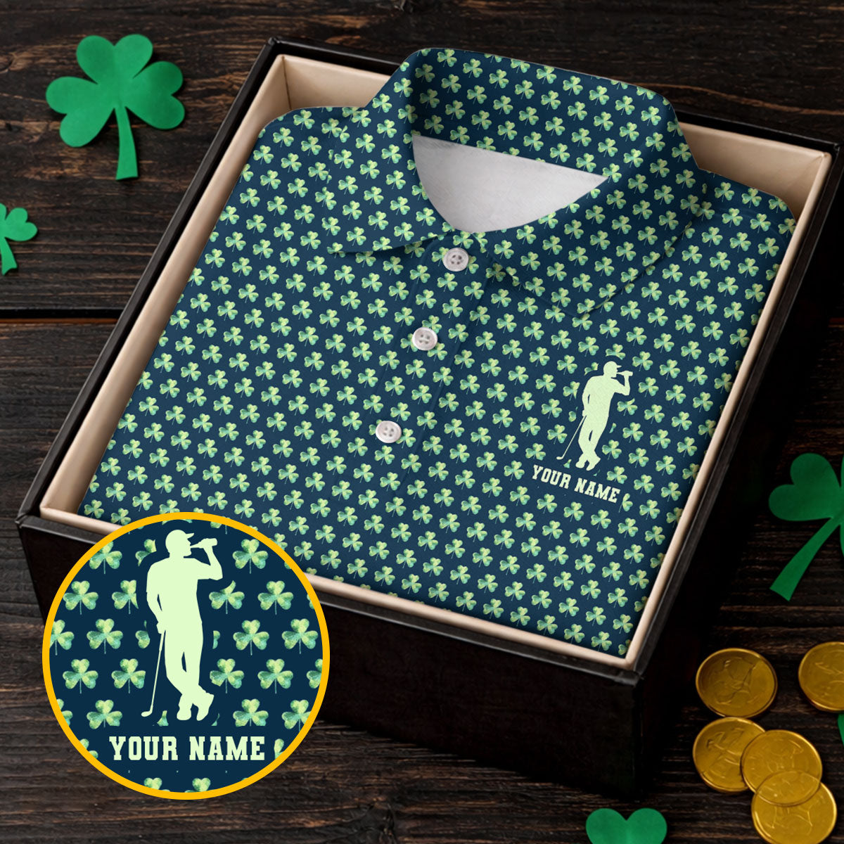 St Patrick's Day Shamrock Golf And Beer Green Golf Shirt, Polo ShirtFor Men, Golf Shirts For Men